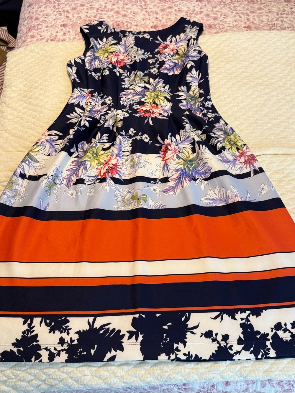 Roz & Ali Floral Midi Dress Women’s Size 6 Vibrant Pockets Brunch Altered? - Picture 15 of 16